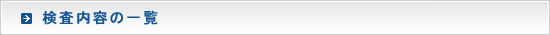 検査内容の一覧